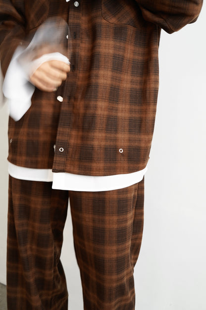Overlay Check Pants / BROWN -10月13-16日発送-