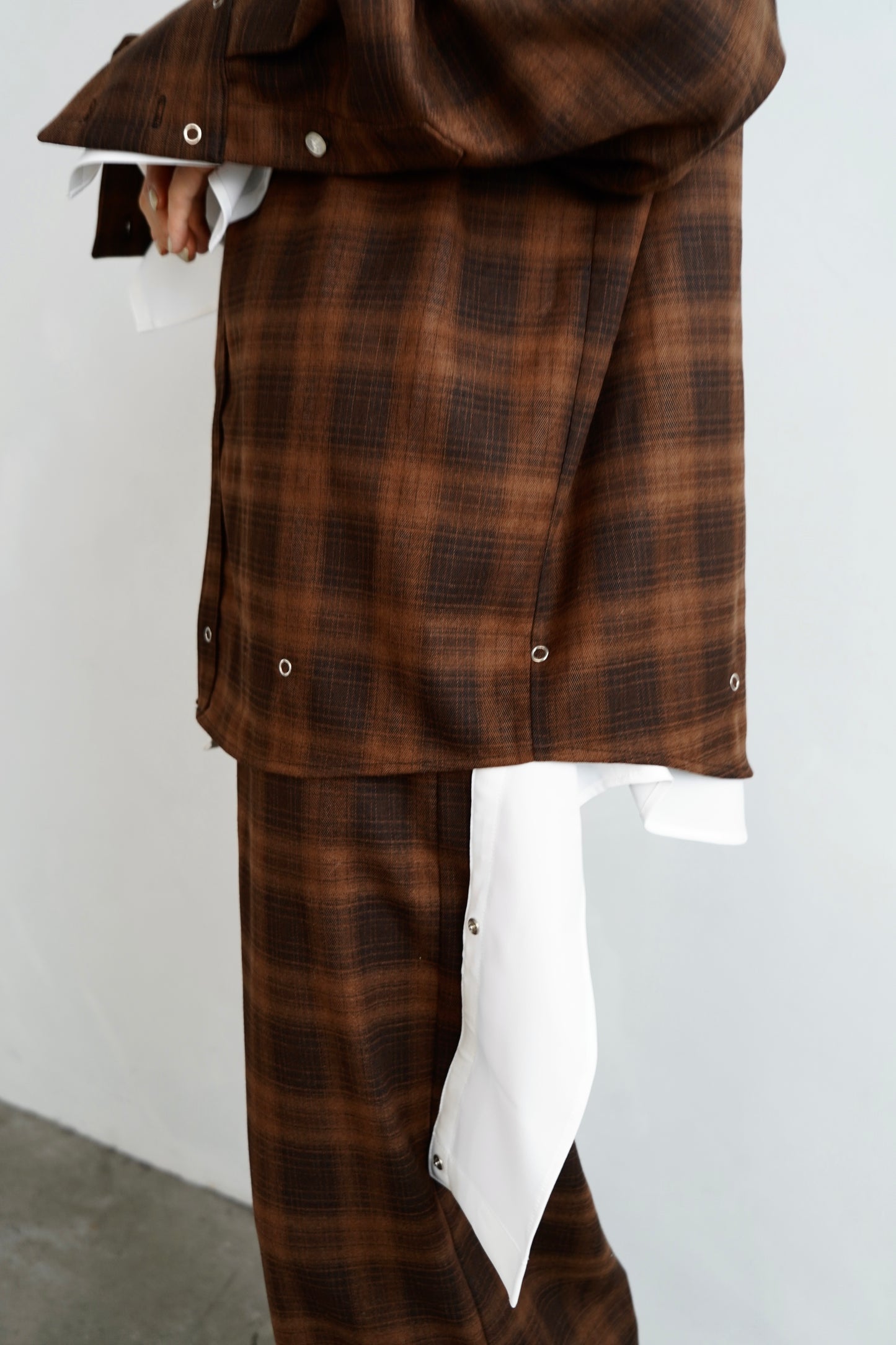Overlay Check Shirt / BROWN -10月13-16日発送-