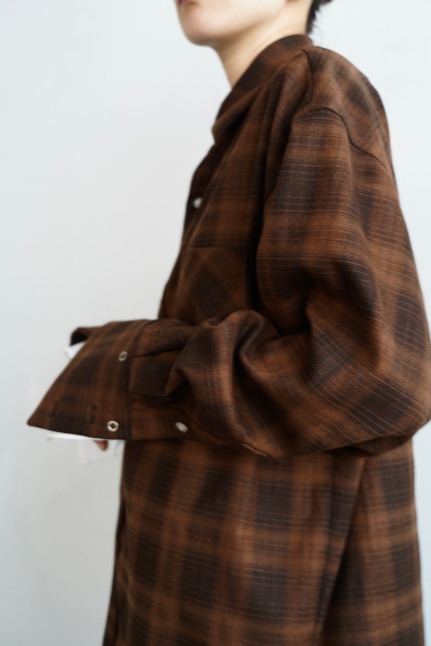 Overlay Check Shirt / BROWN -10月13-16日発送-