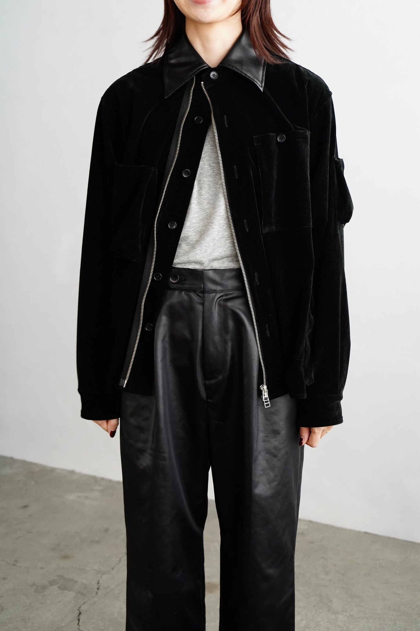 Corduroy Shirt Jacket / BLACK