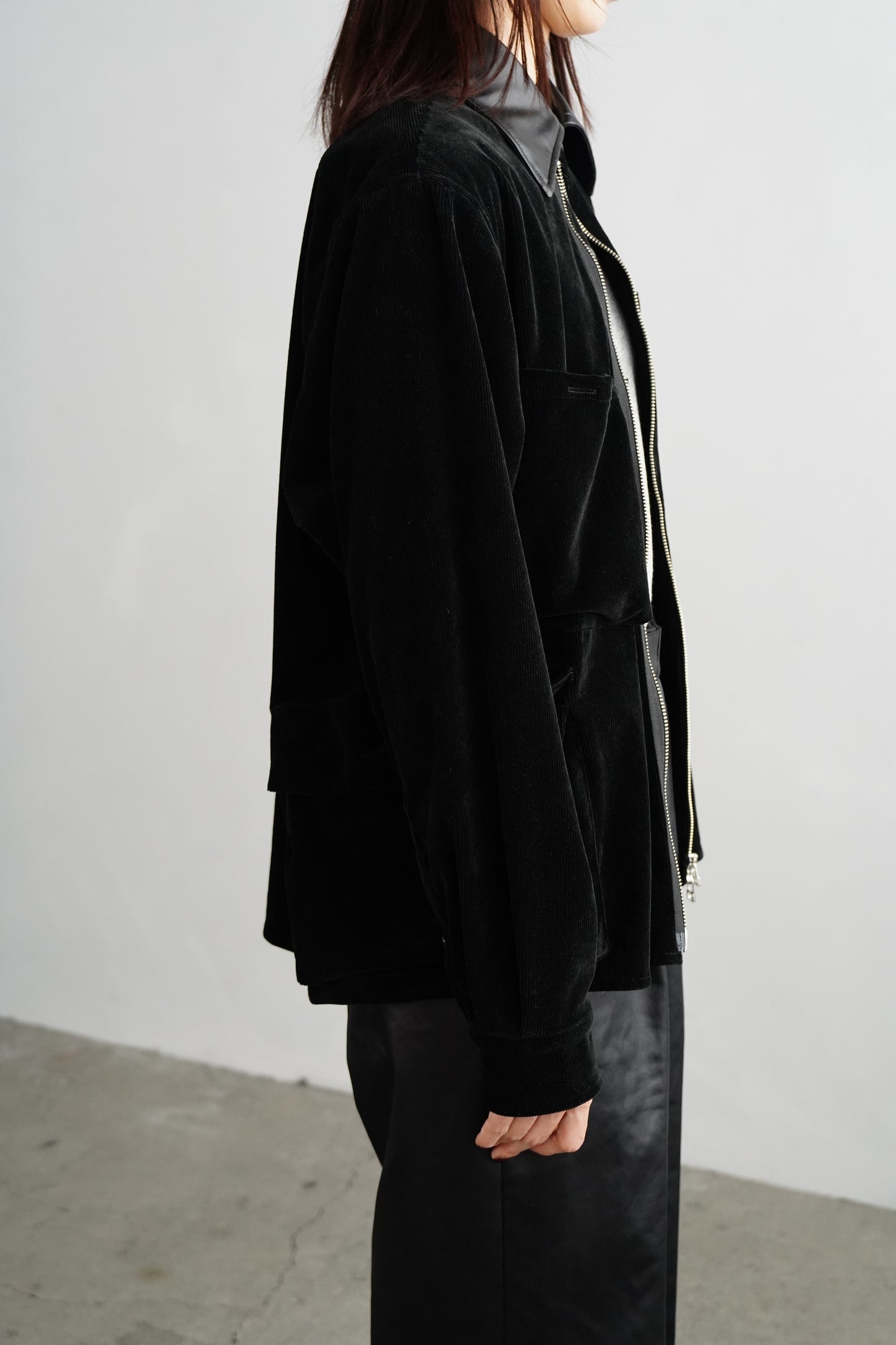 Corduroy Shirt Jacket / BLACK