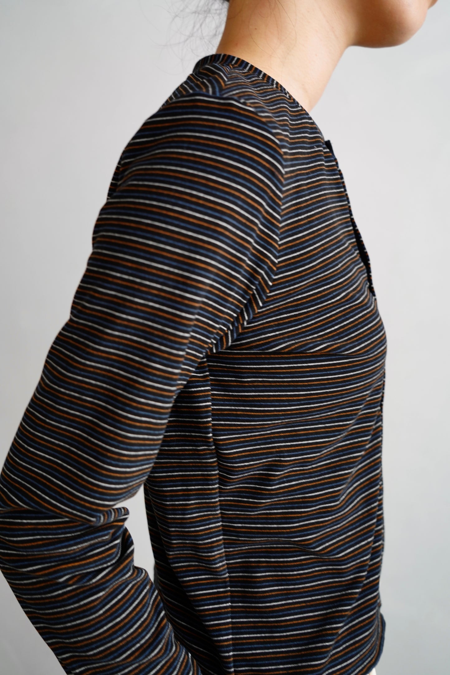 Plush Multi Border Cardigan / BLACK -10月5-10日発送-