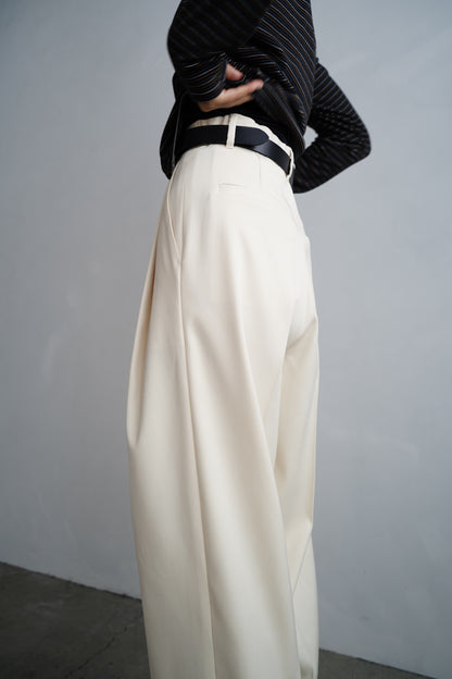 Wool Tuck Pants / OFFWHITE -10月20日発送-