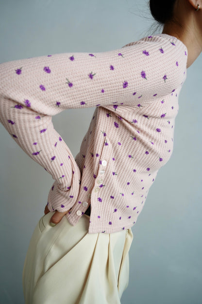 Flower Thermal  Pullover / PINK -10月5-10日発送-