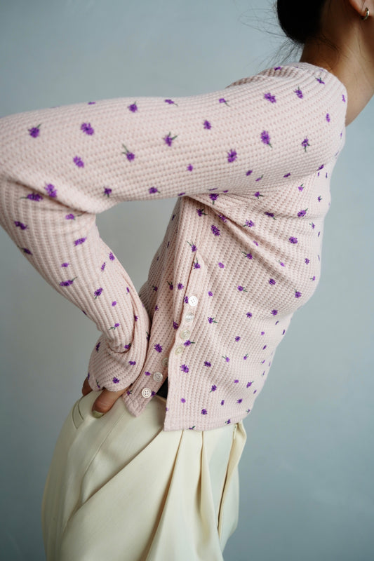Flower Thermal  Pullover / PINK -10月5-10日発送-