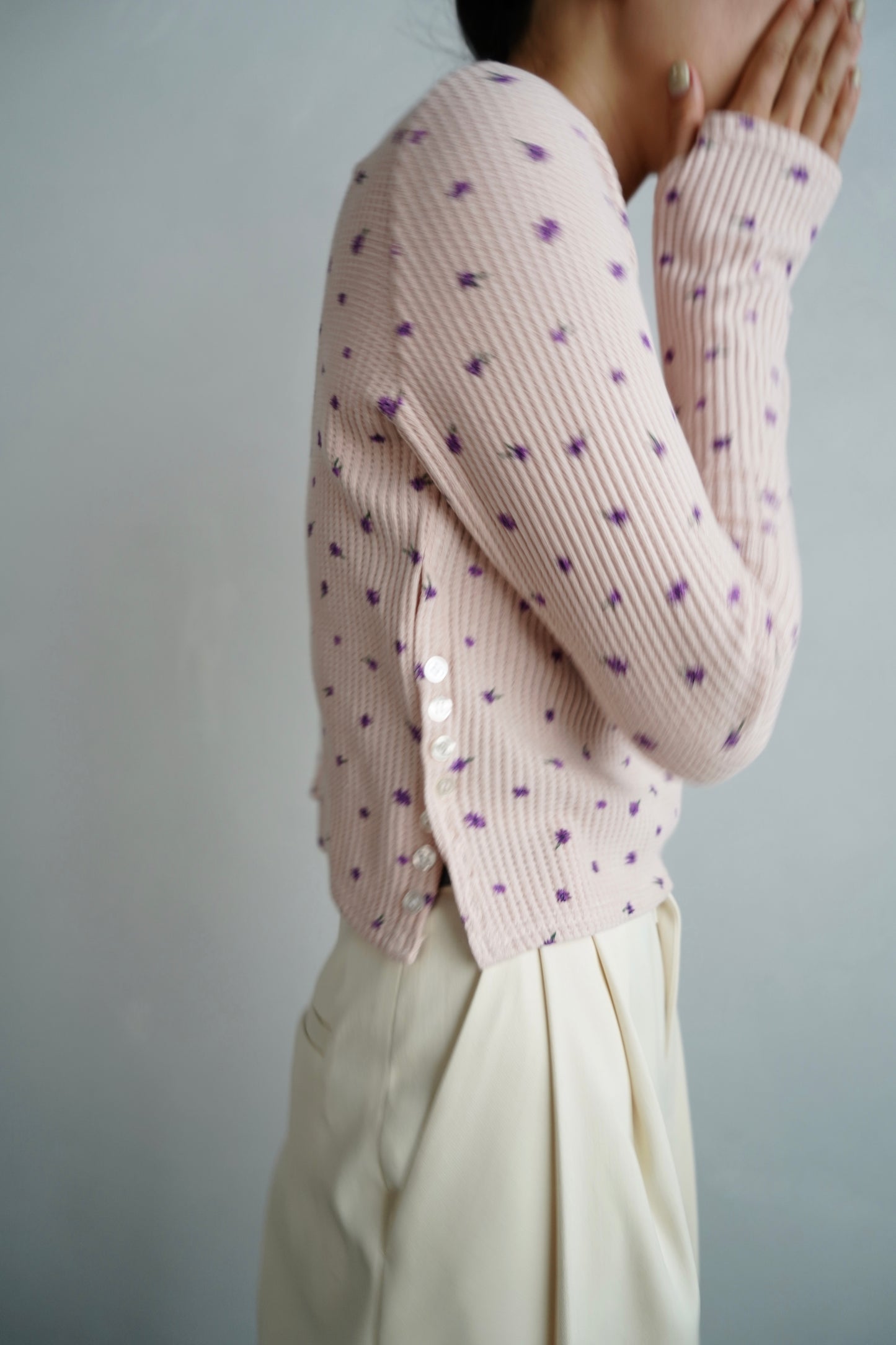 Flower Thermal  Pullover / PINK -10月5-10日発送-