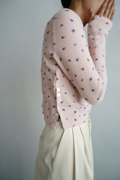 Flower Thermal  Pullover / PINK -10月5-10日発送-