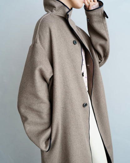 Piping Wool Coat / BROWN -11月上旬発送-