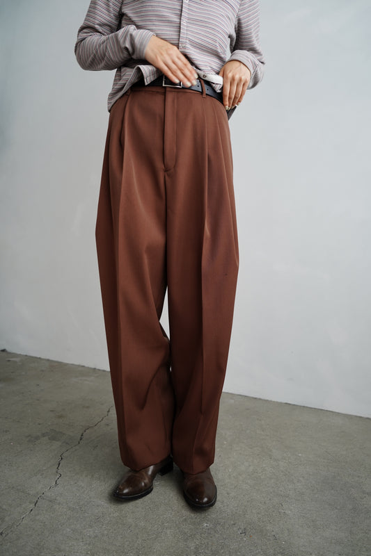 Wool Tuck Pants / BROWN -10月20日発送-