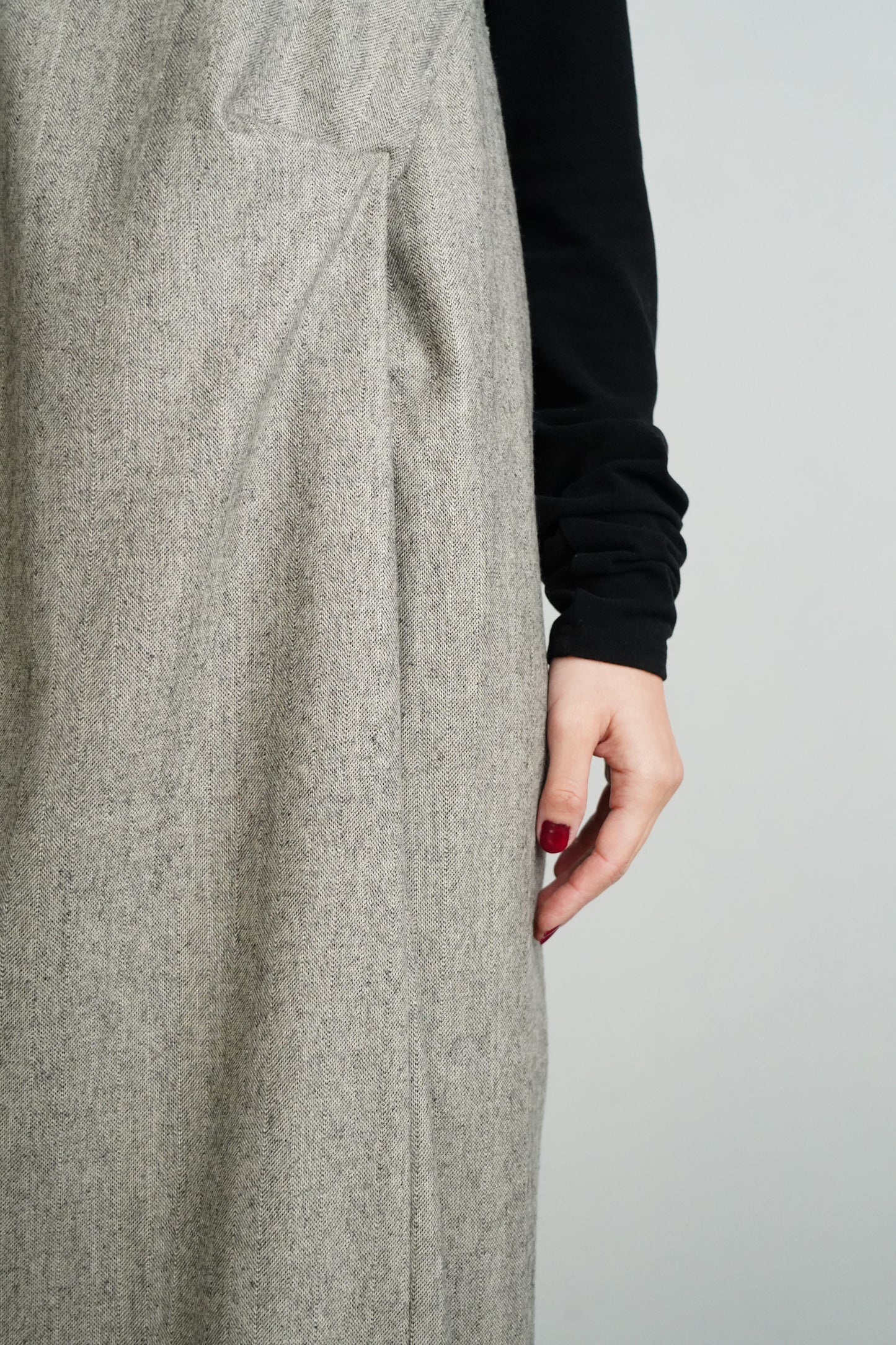 Herringbone Jump Skirt / BEIGE -1月8-10日発送-