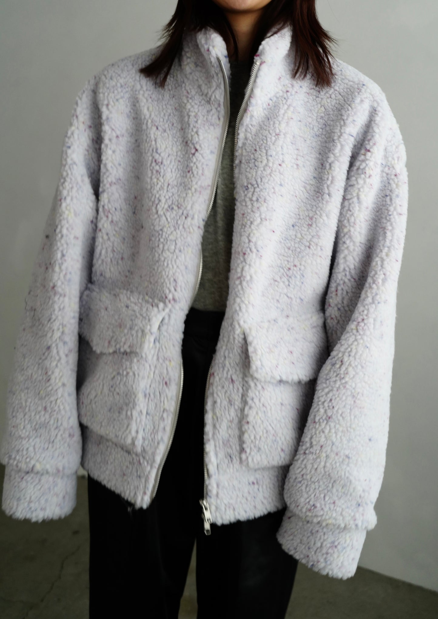 Mix Boa Blouson / LIGHTGRAY-1月26-30日発送-