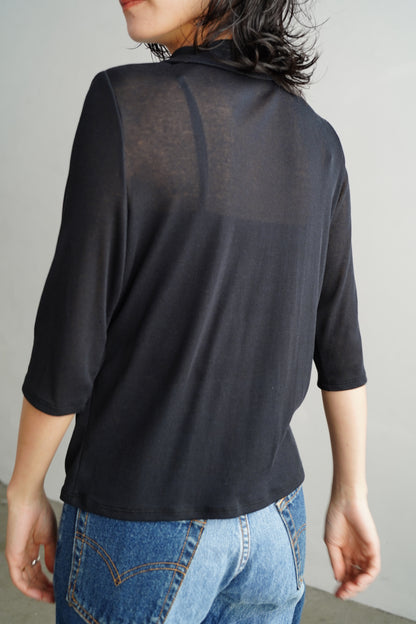 Sheer Polo Shirt / NAVY
