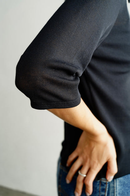 Sheer Polo Shirt / NAVY