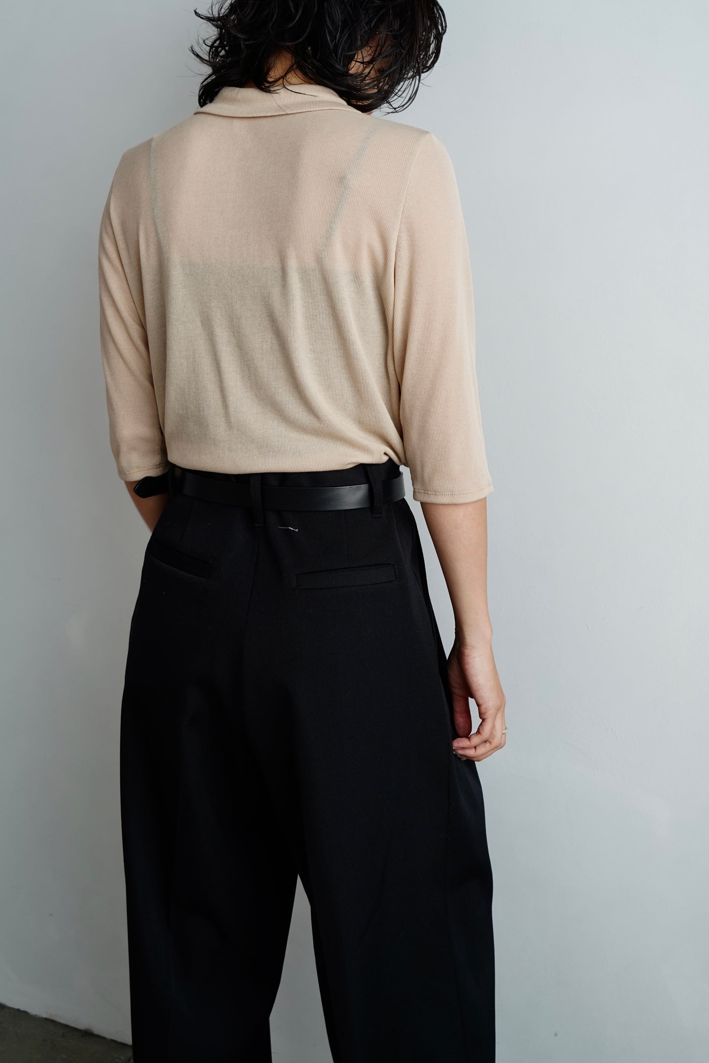 Sheer Polo Shirt / BEIGE