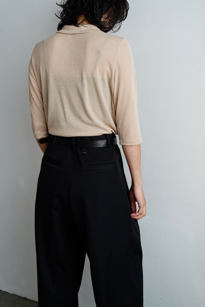 Sheer Polo Shirt / BEIGE