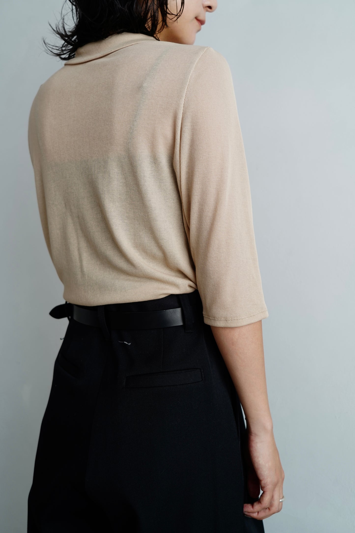 Sheer Polo Shirt / BEIGE