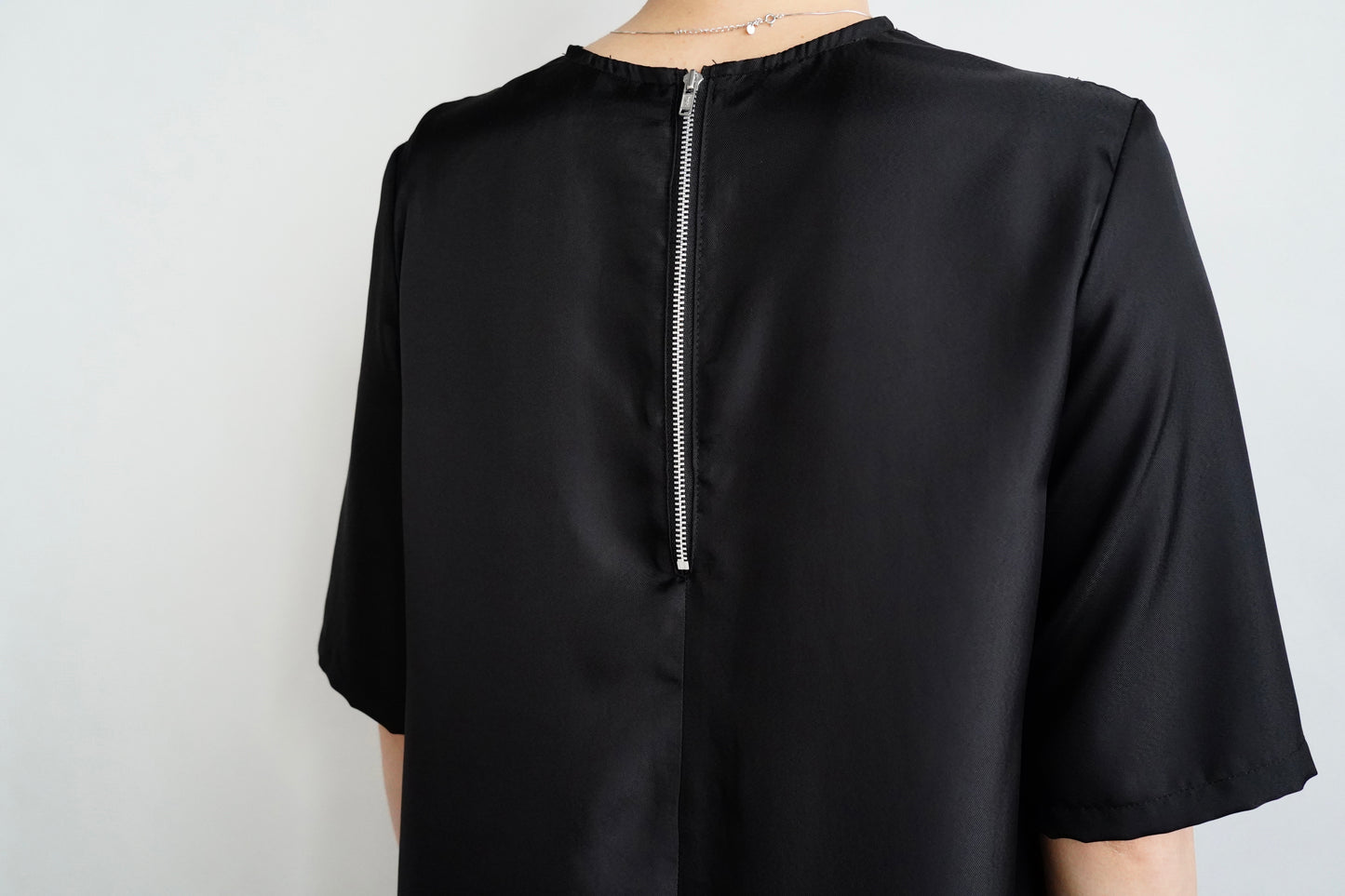 【SAMPLE SALE】Silky Tack Dress/BALCK(162㎝丈)