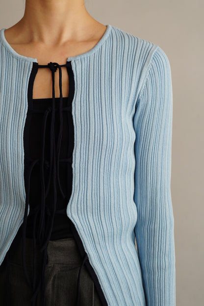 Contrast Cardigan / BLUENAVY