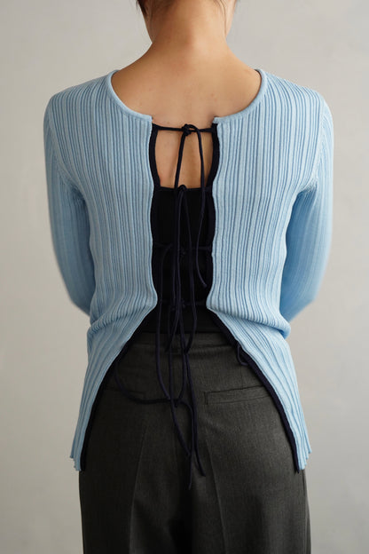 Contrast Cardigan / BLUENAVY