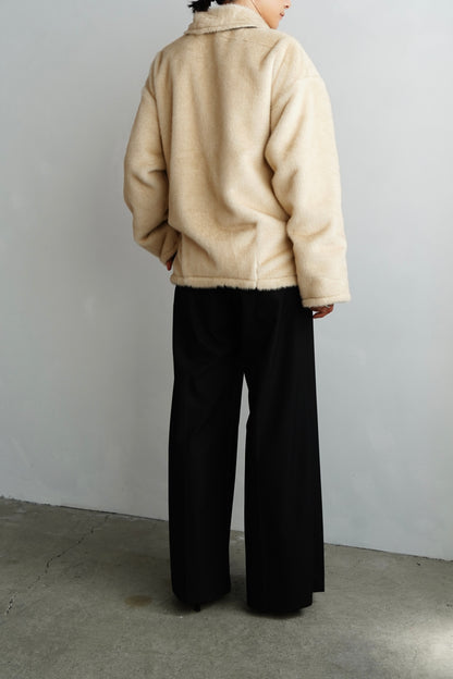 Reversible Fur Nylon Blouson / BLACKCREAM