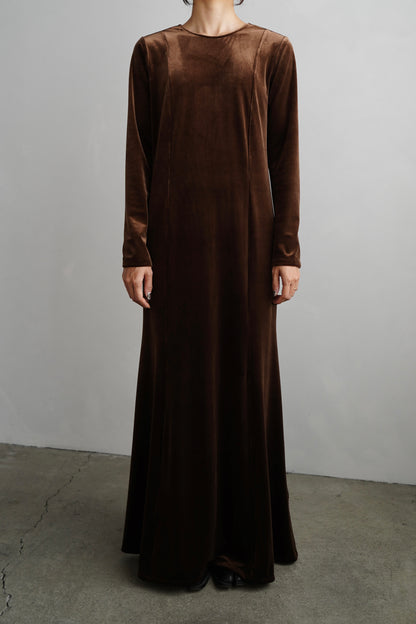 Velour Backopen Dress / BROWN -12月15日発送-