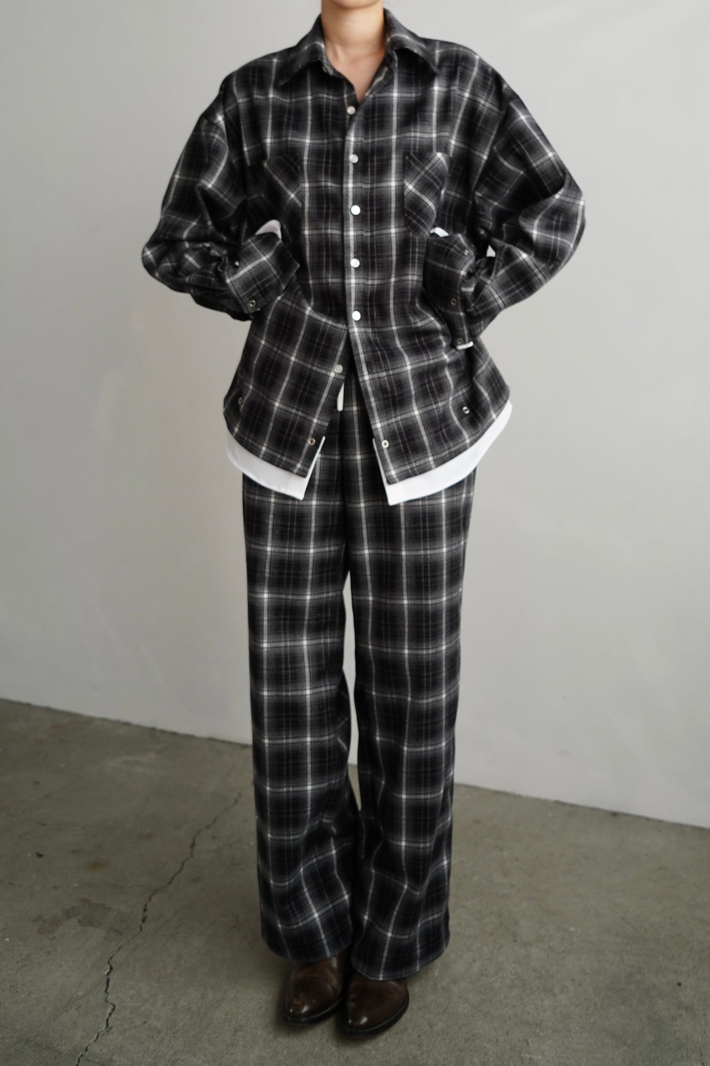 Overlay Check Pants / GRAY -10月13-16日発送-