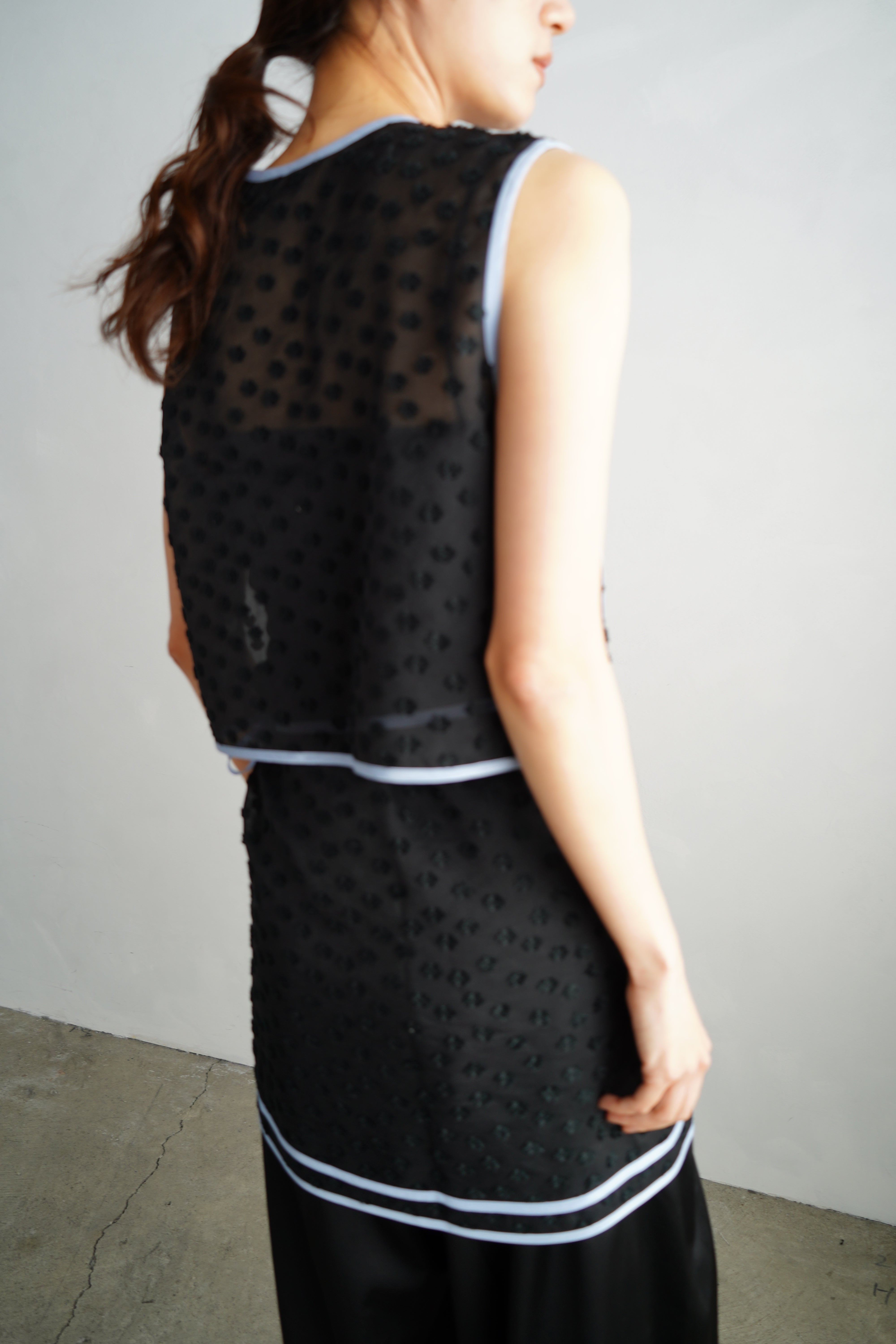None / | 2024SS | EENK / インク YONITA Lace-trim Vest レース ベスト | S | ブラック | レディース None / | 2024SS | EENK / インク YONITA Lace-trim Vest レース