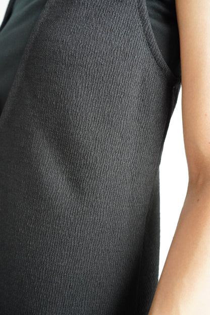 Vneck Jersey Dress / BLACK -9月15-20日発送-