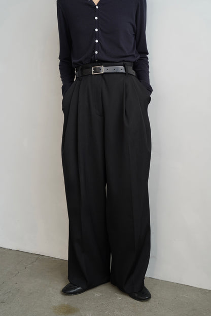 Wool Tuck Pants / BLACK -10月23日発送-