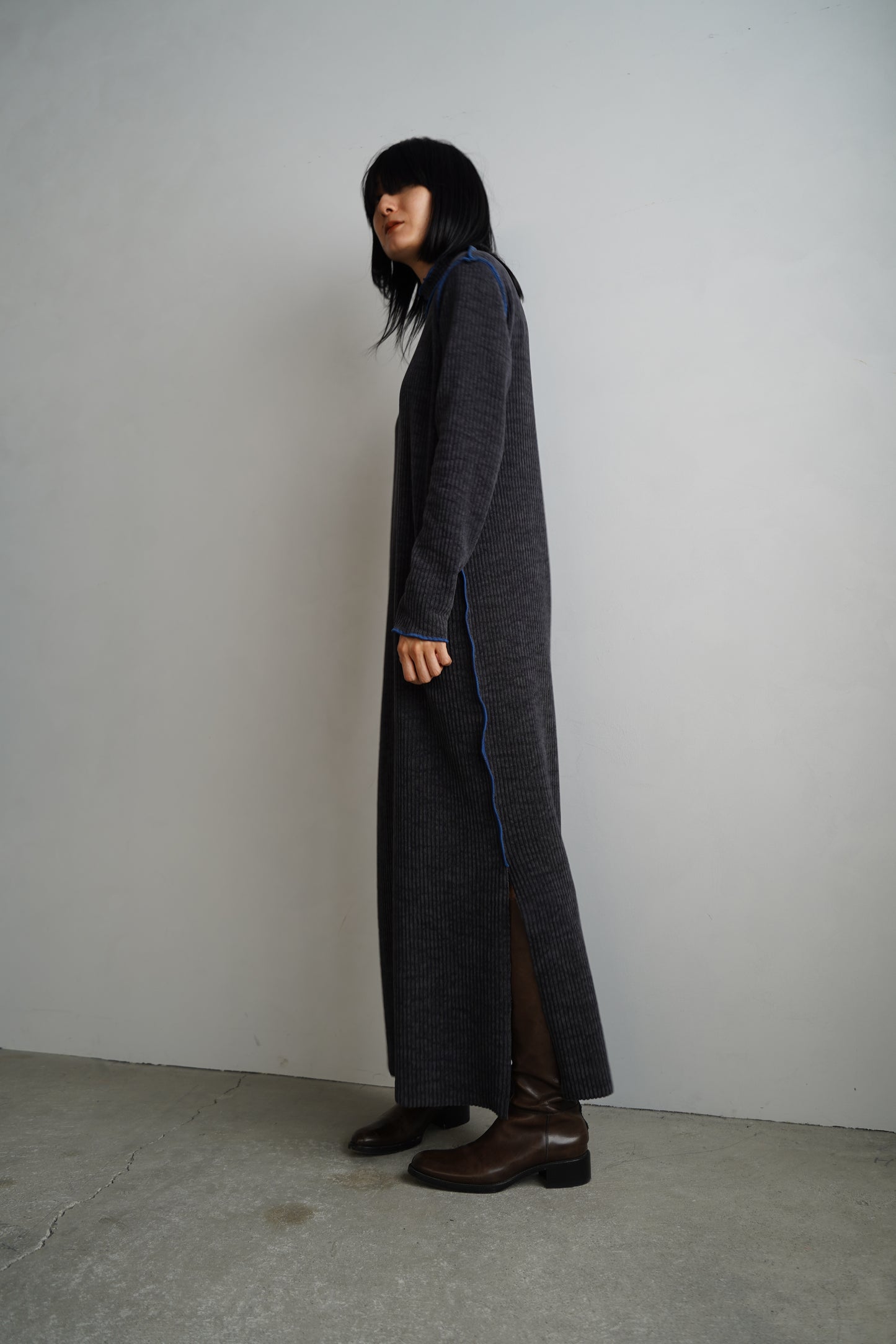 【Restock】Smooth Rib Onepiece / CHARCOAL -11月25-30日発送-