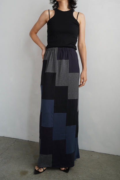 Patchwork Skirt / NAVYBLACK -8月5-10日発送-