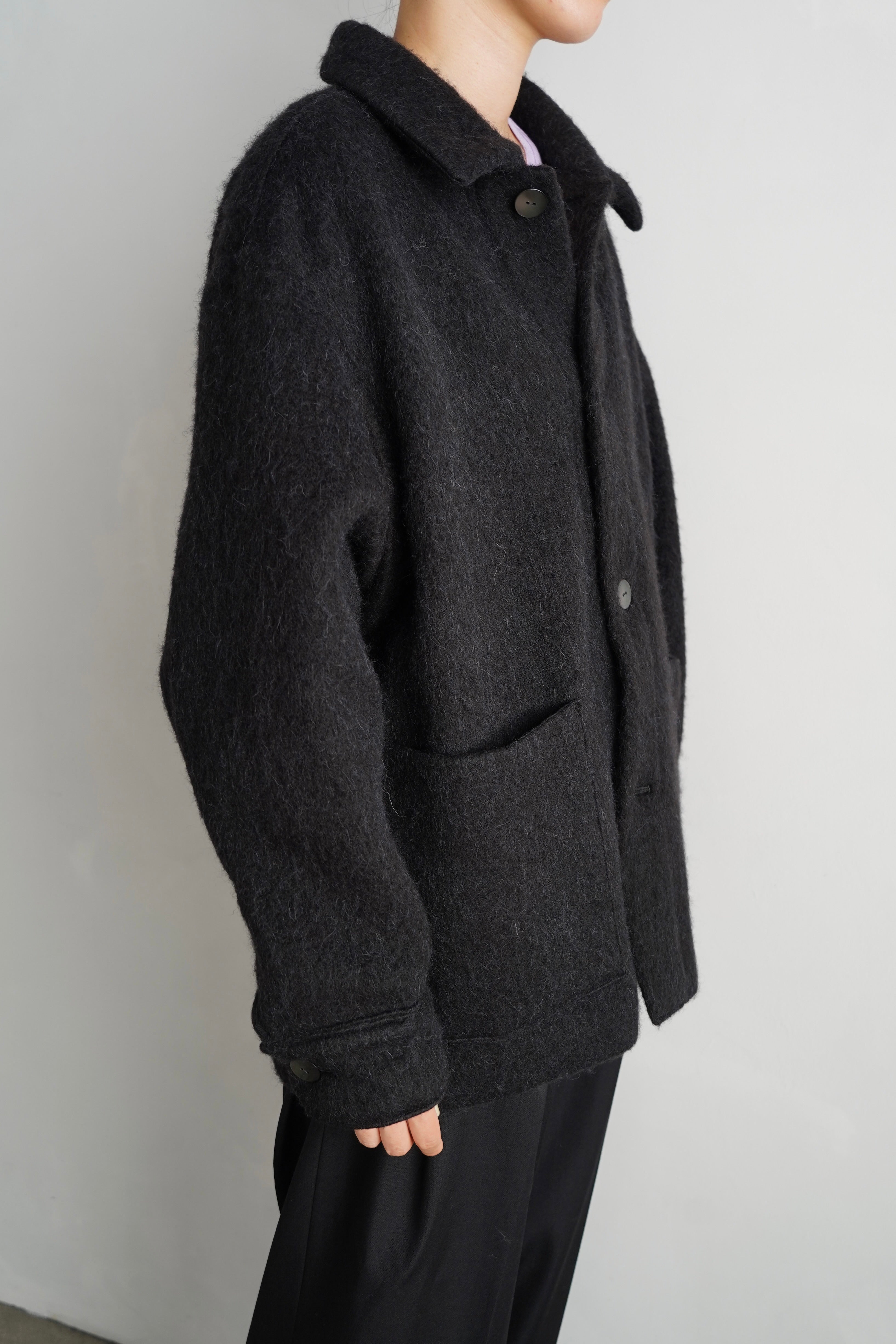 Soft Shaggy Jacket / BLACK -11月5-10日発送- – &her Soft Shaggy Jacket / BLACK -11月5-10日発送- – &her