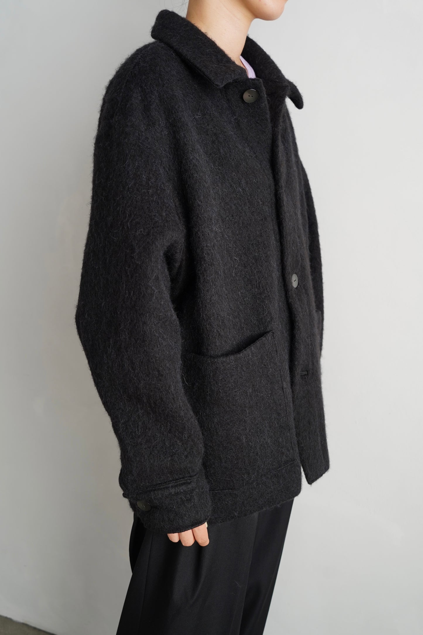 Soft Shaggy Jacket / BLACK -11月上旬発送-