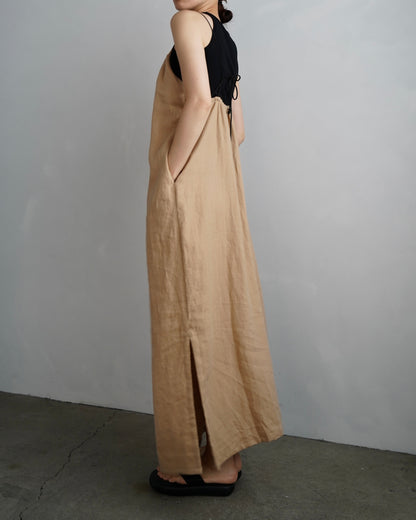 Linen Halter Dress / BEIGE -7月10日発送-