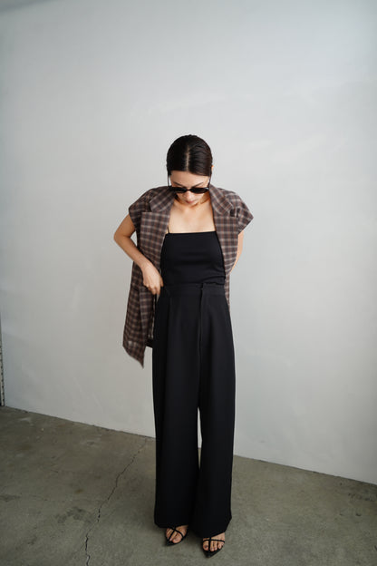 Sheer Plaid Multi Jacket / BROWN