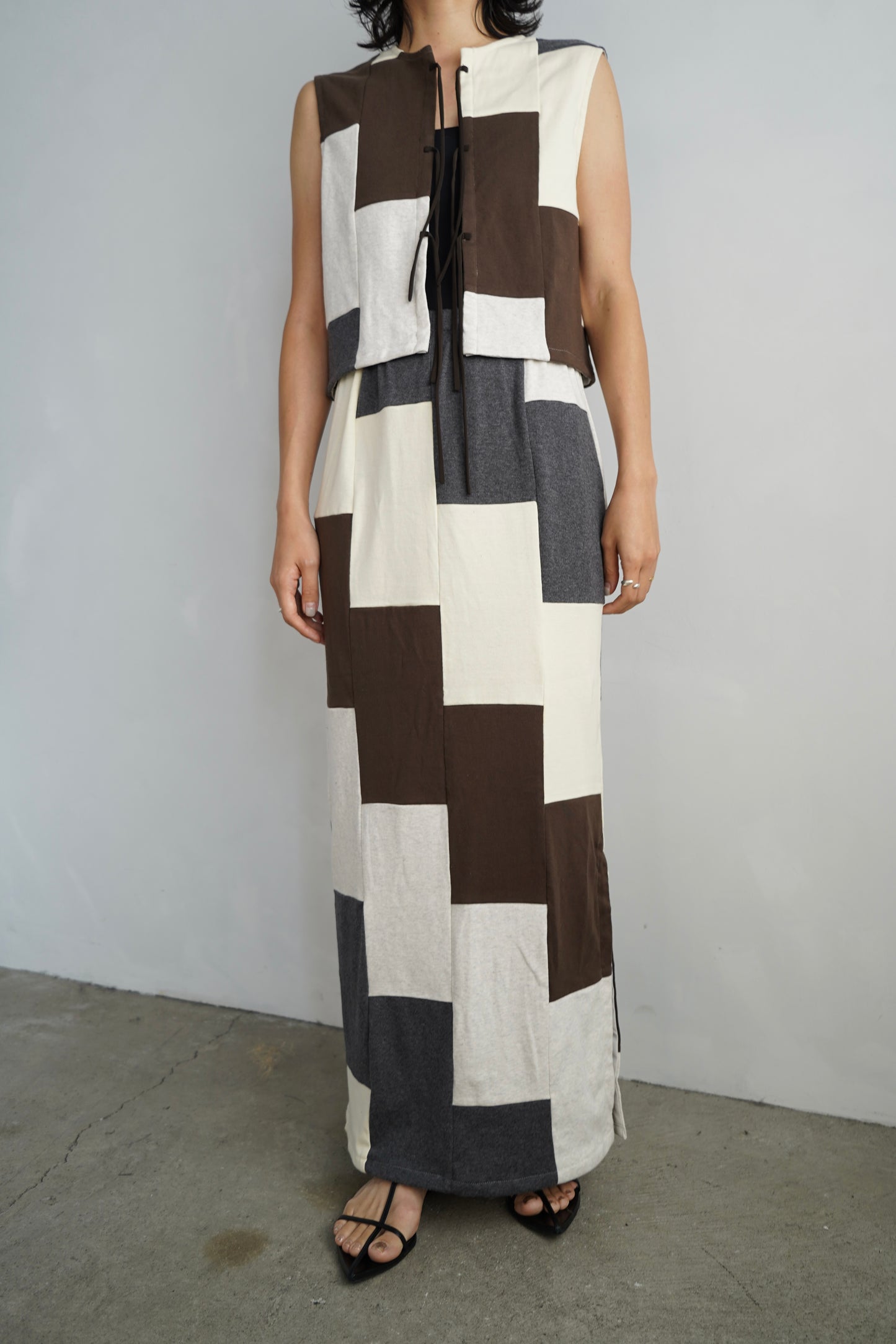 Patchwork Skirt / IVORYBROWN -8月5-10日発送-