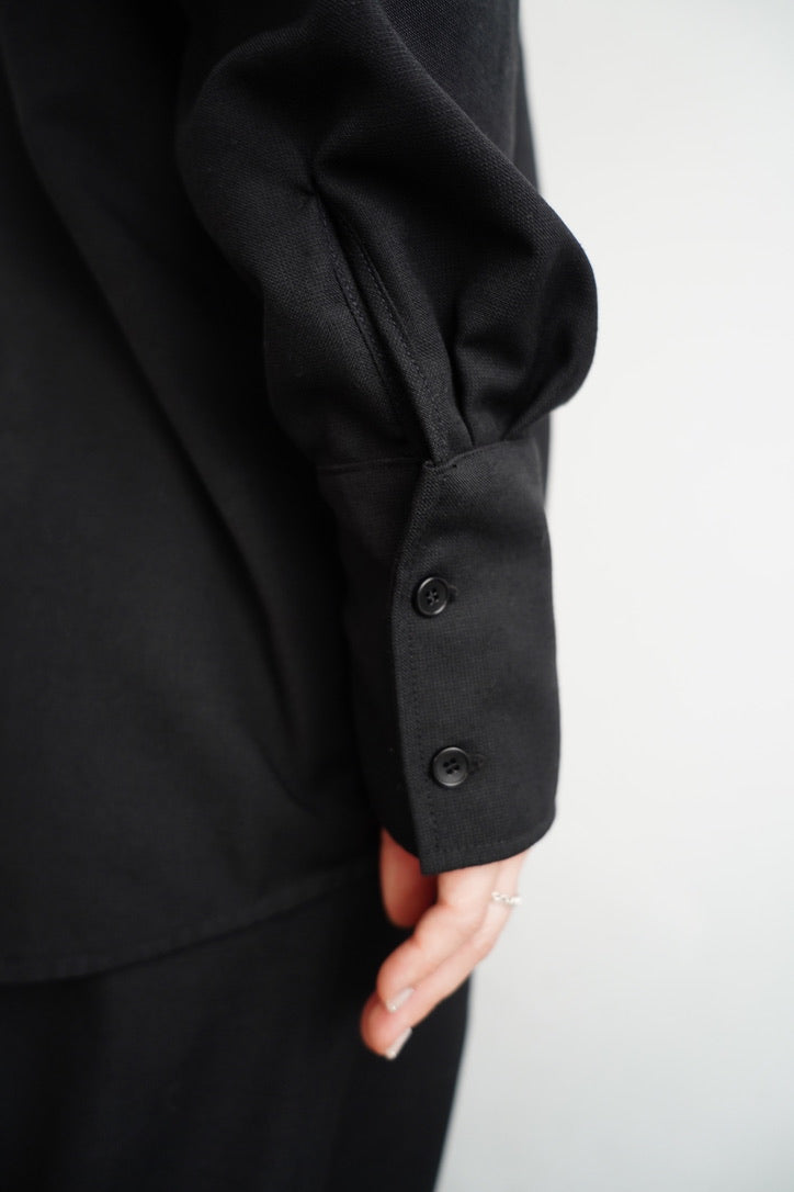 Nocollar Strap Shirts / BLACK -9月20−25日発送-