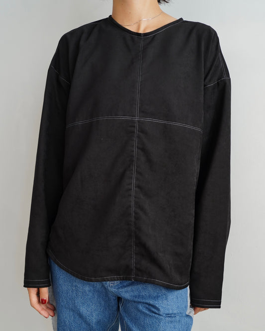 Soft Suedy Pullover / BLACK