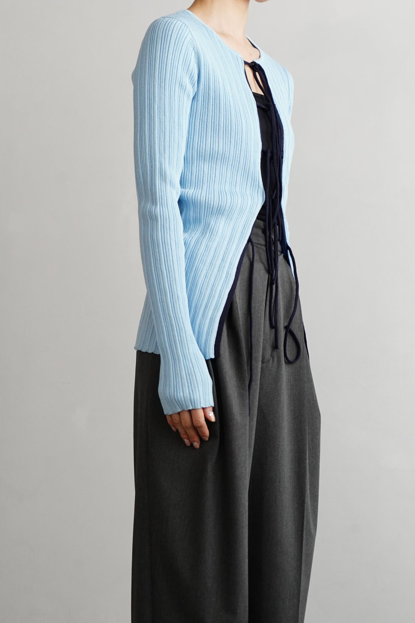 Contrast Cardigan / BLUENAVY