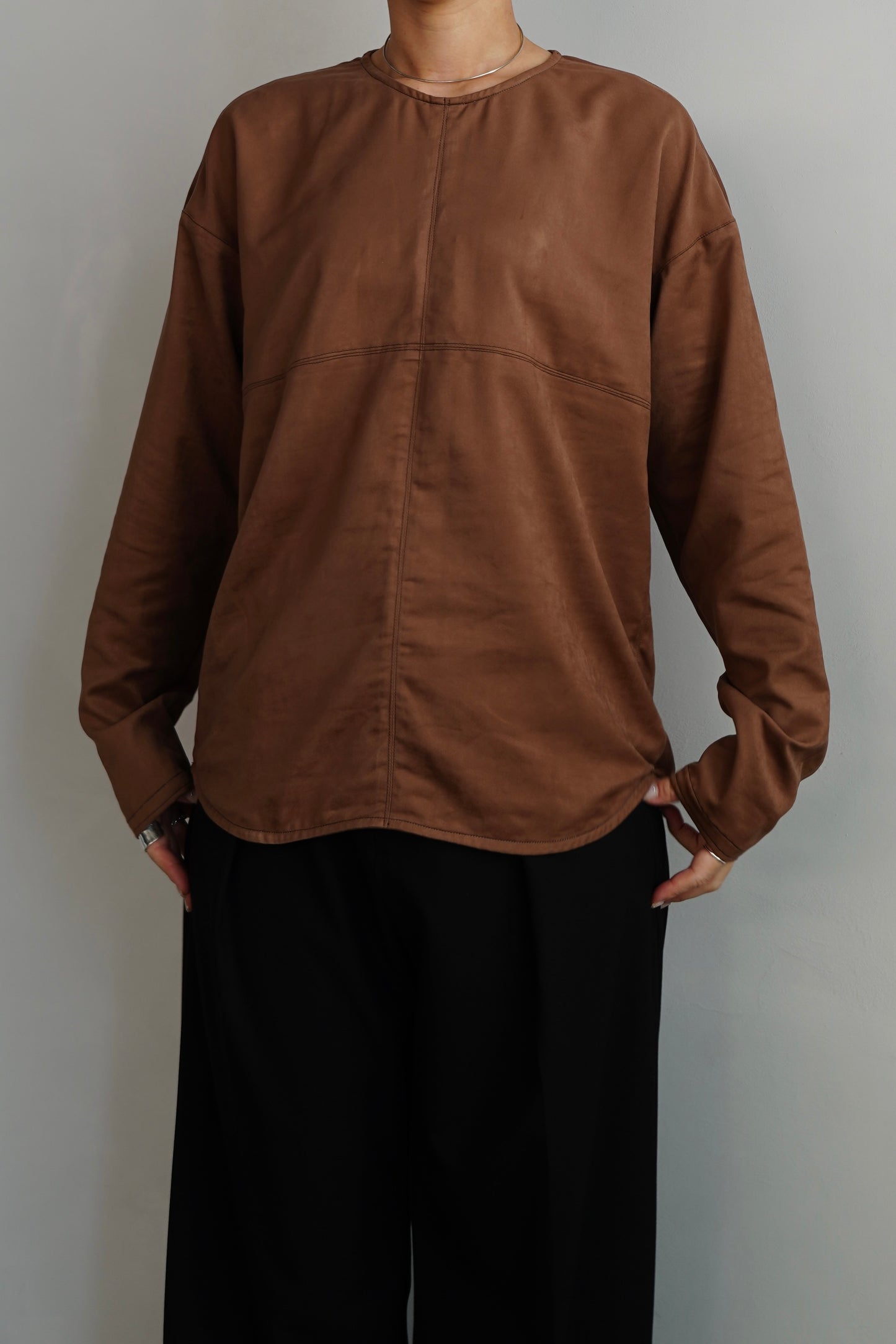 Soft Suedy Pullover / BROWN -10月20-25日発送-