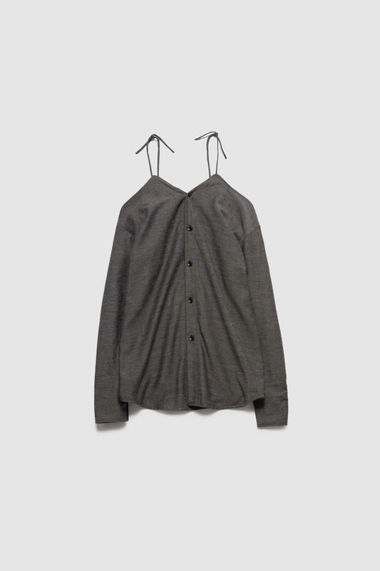 Nocollar Strap Shirts / GRAY -9月20−25日発送-