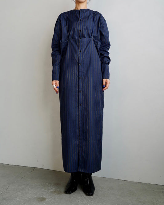 Stripe Dress / NAVY -9月25-30日発送-