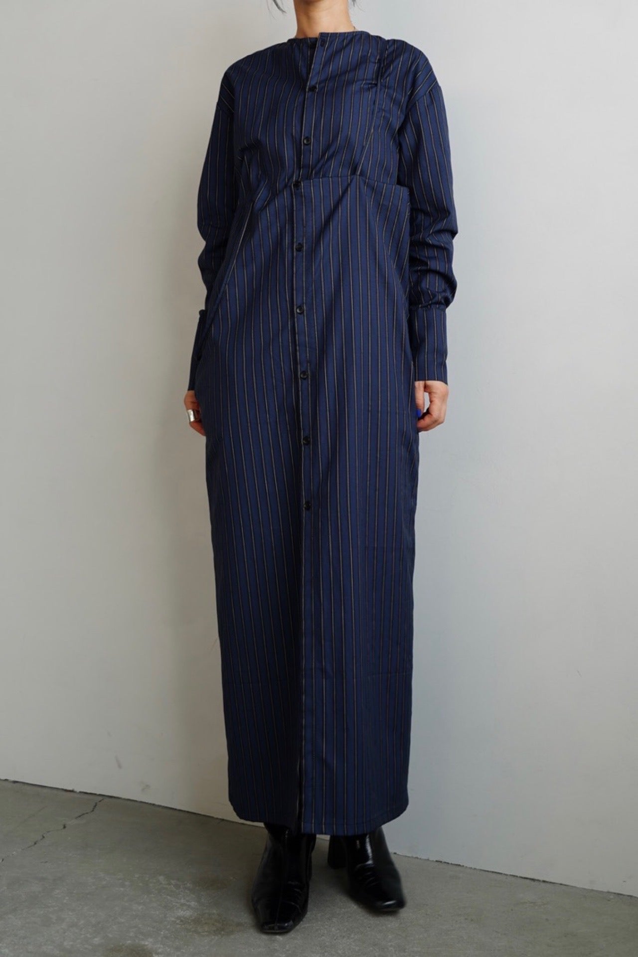 Stripe Dress / NAVY -9月25-30日発送-