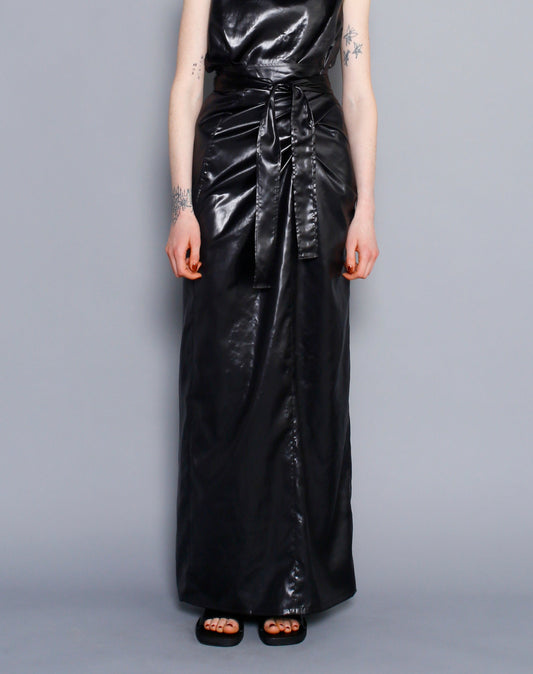 Gloss  Wrap Skirt / BLACK