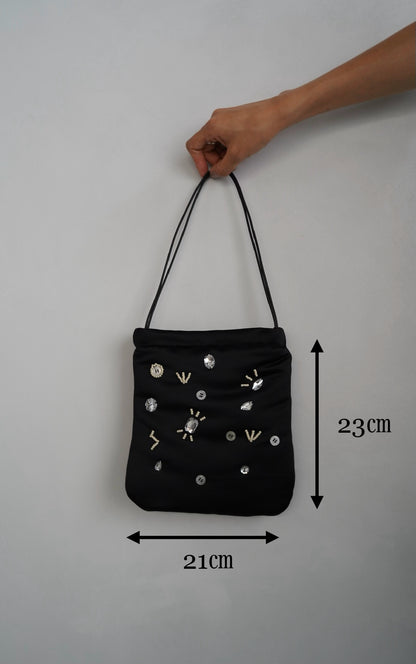 Adorn Satin Bag / BLACK -8月25日発送-