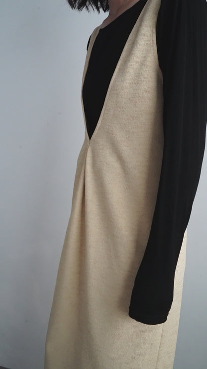 Vneck Jersey Dress / BAMBOO -9月15-20日発送-