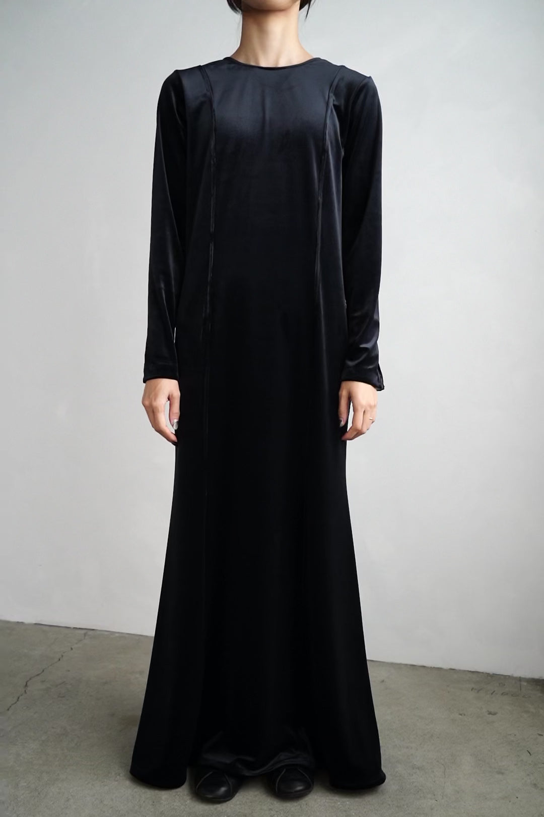 は*か様  Velour Long Dress black herli Velour Backopen Dress / BLACK -1月15日発送- – &her