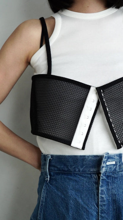 Double Mesh Cami / BLACK