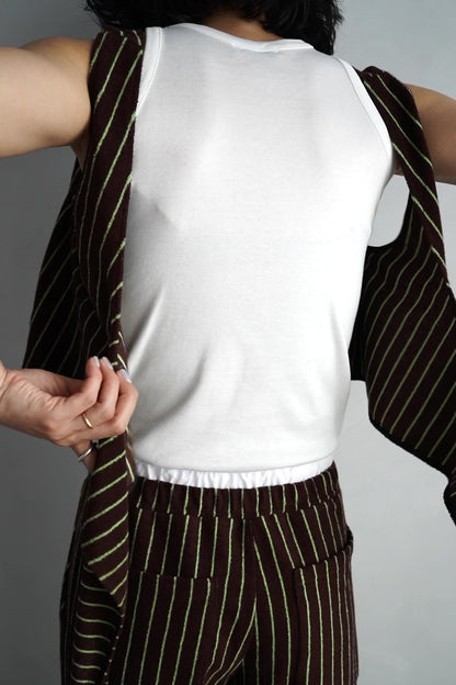 THE PILE WRAP TOP / BROWN