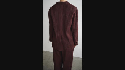 Pleats Tailored Jacket / BROWN -4月5日発送-